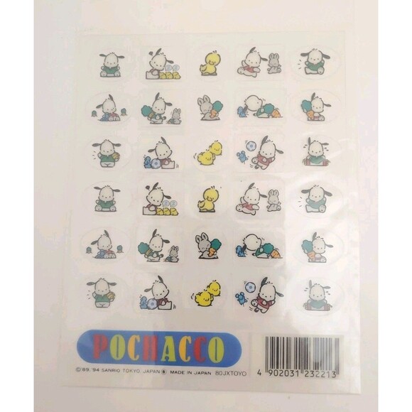 VTG Sanrio Clear Mini Stickers Pochacco Dog Japan Sealed  VTG Sanrio Clear Mini Stickers Pochacco Dog Japan Sealed Rare 1989 1994